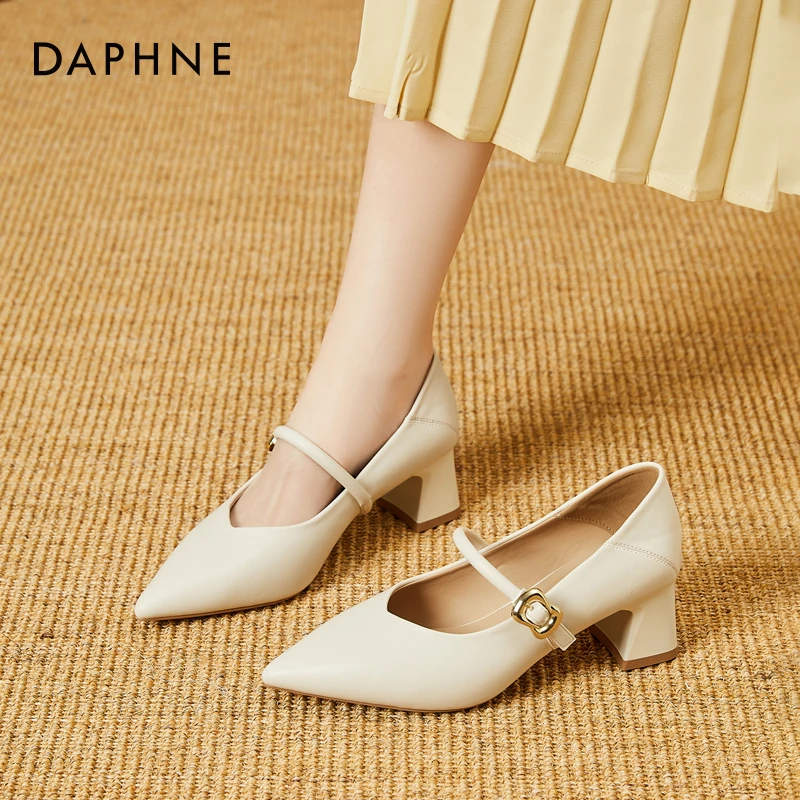 达芙妮气质时尚性感浅口高跟鞋洋气夏天穿裙子专用鞋子单鞋尖头