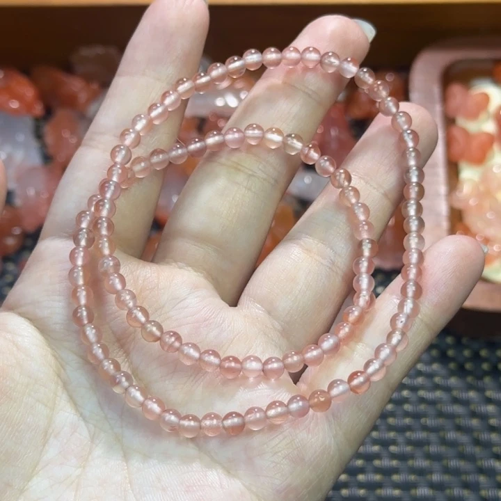 南红玛瑙未镶嵌牌子冰粉双圈
