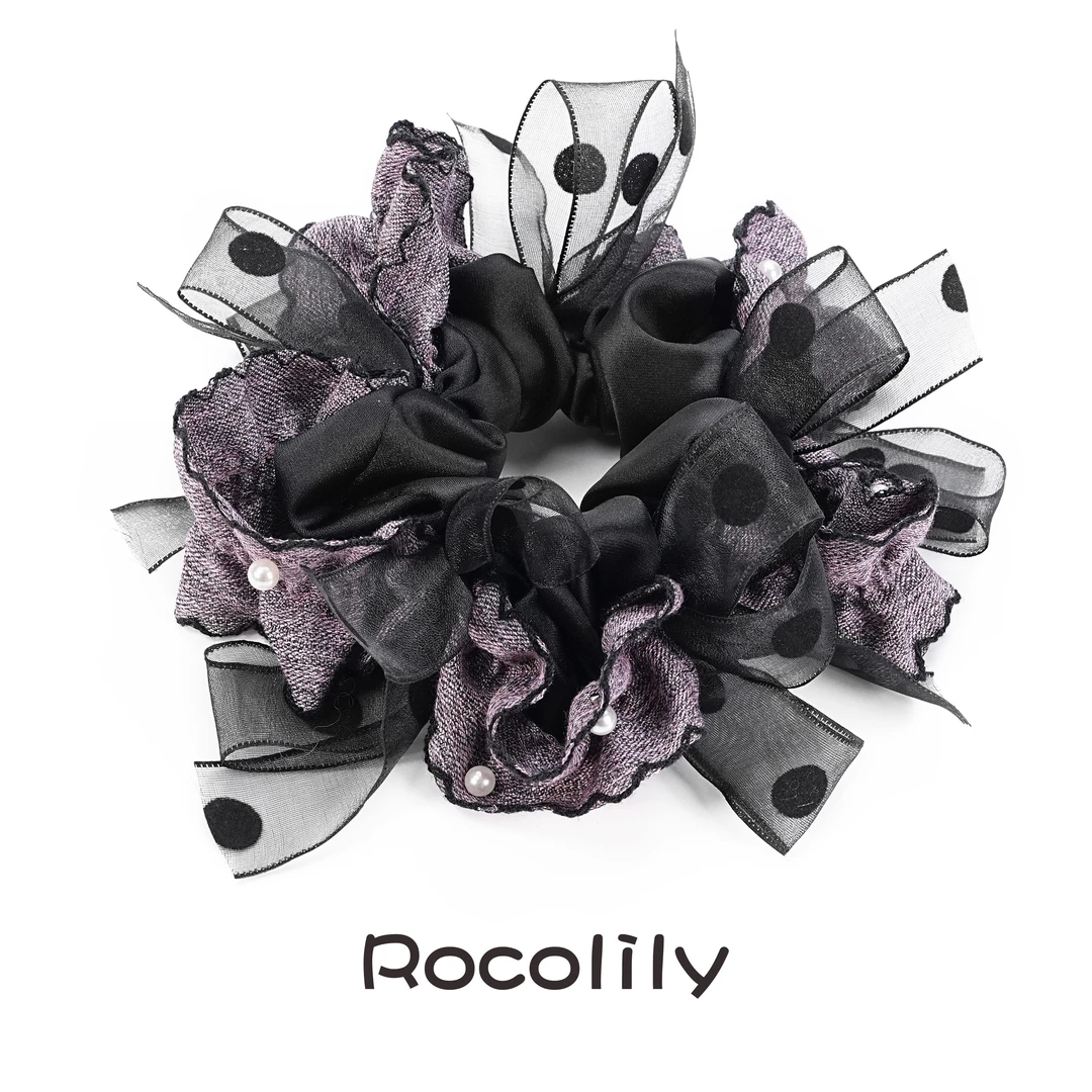 ROCOLILY新款慵懒风蓬松显发量暮云柔发圈通勤百搭低丸子发绳发饰