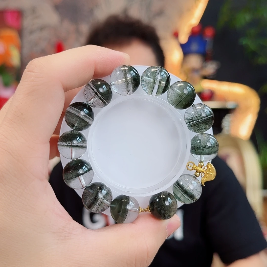 水晶18K金镶嵌手链14.4毫米