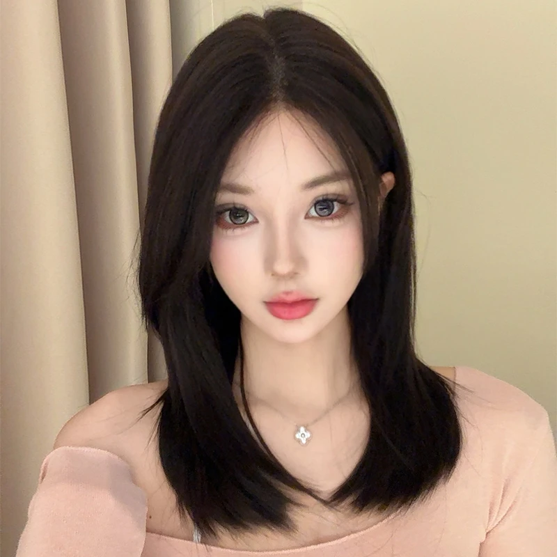 崽甜【法式浪漫】全头套女高层次锁骨发修颜中分刘海短发假发中长发