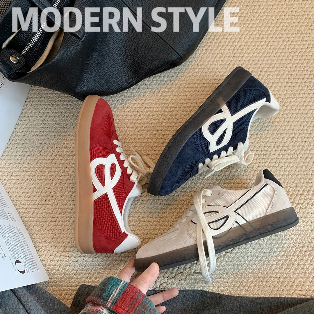 德训鞋女2024秋季新款复古阿甘鞋轻便平底百搭爆款小白休闲运动鞋