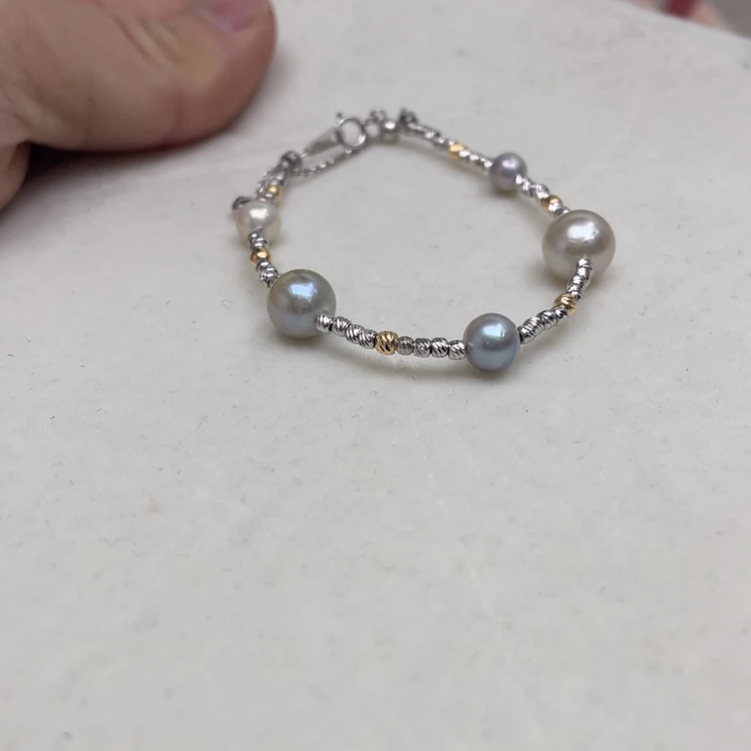 海水珍珠手绳银S925镶嵌