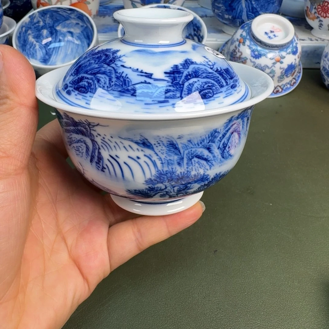 瓷景德镇纯手绘茶具圆圆240