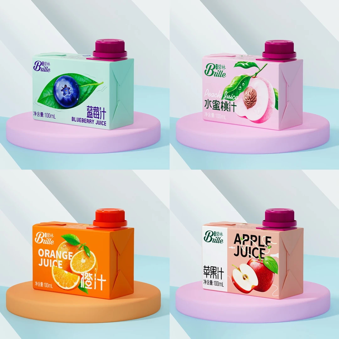 【24盒】碧林100ml*24盒整箱健康果汁饮料0添加饮品（苹果汁/蓝莓汁/水蜜桃汁/鲜橙汁）夏日必备饮品