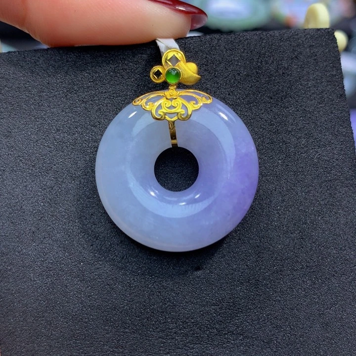 翡翠手链18K金镶嵌阳**楠翡翠