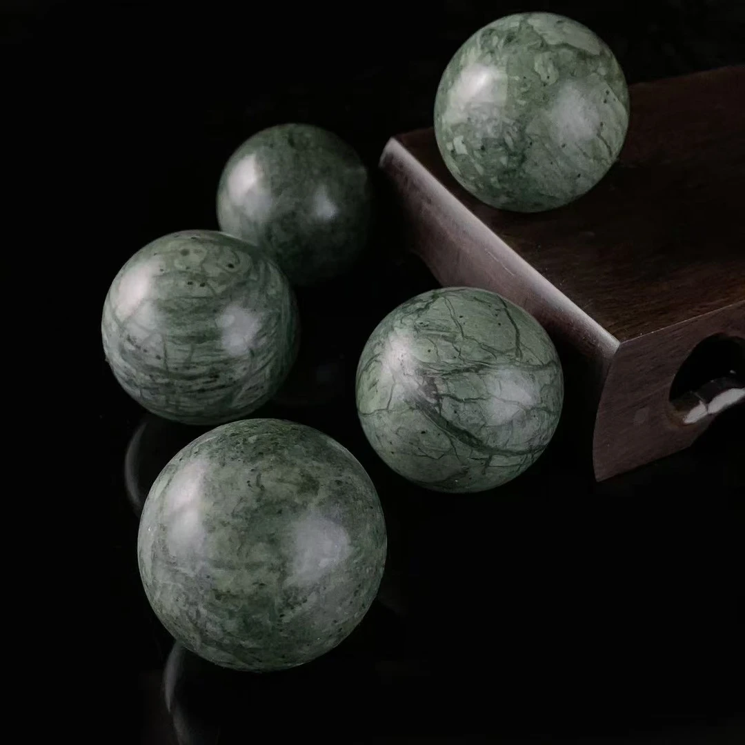 江德洋珠宝C3855卡40药王石蛇纹石玉手把球-多样性发货只发一件