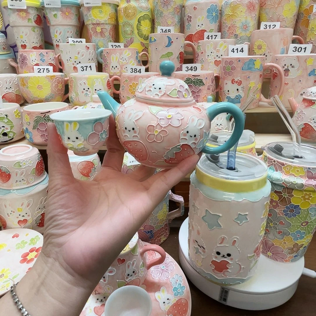 瓷片微瑕玉泥茶壶套装36号