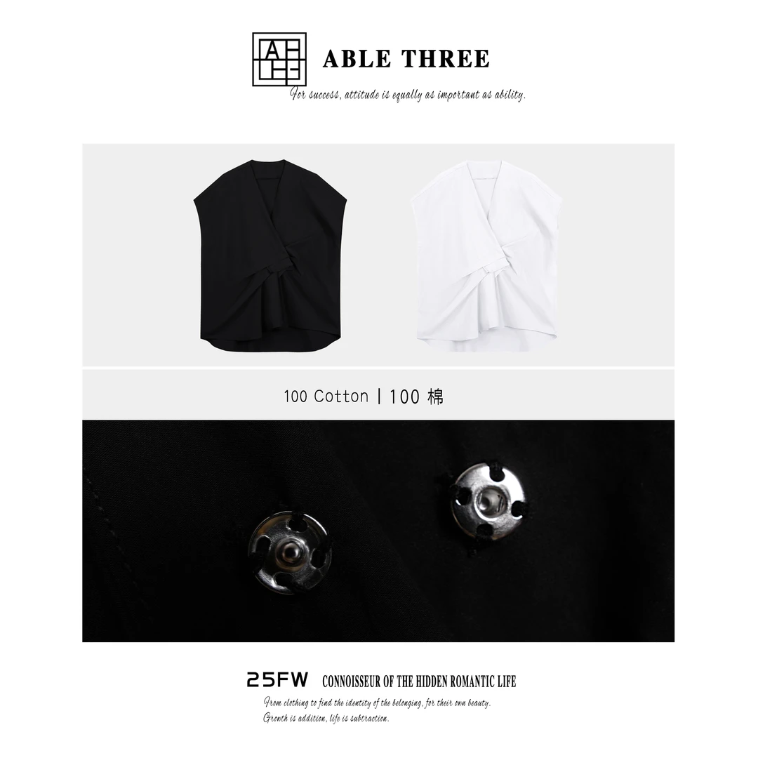 ABLE THREE【江南】无袖马甲衬衫 YC-SS9889