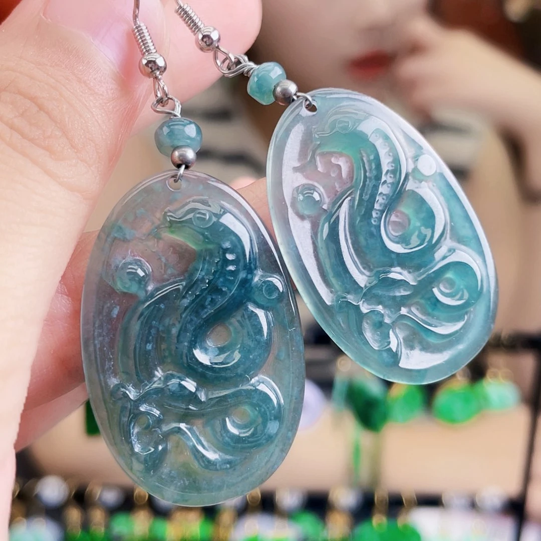 翡翠未镶嵌耳饰饰品