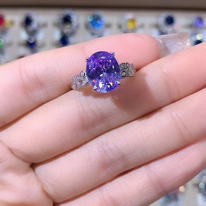 925银紫罗兰戒指白911