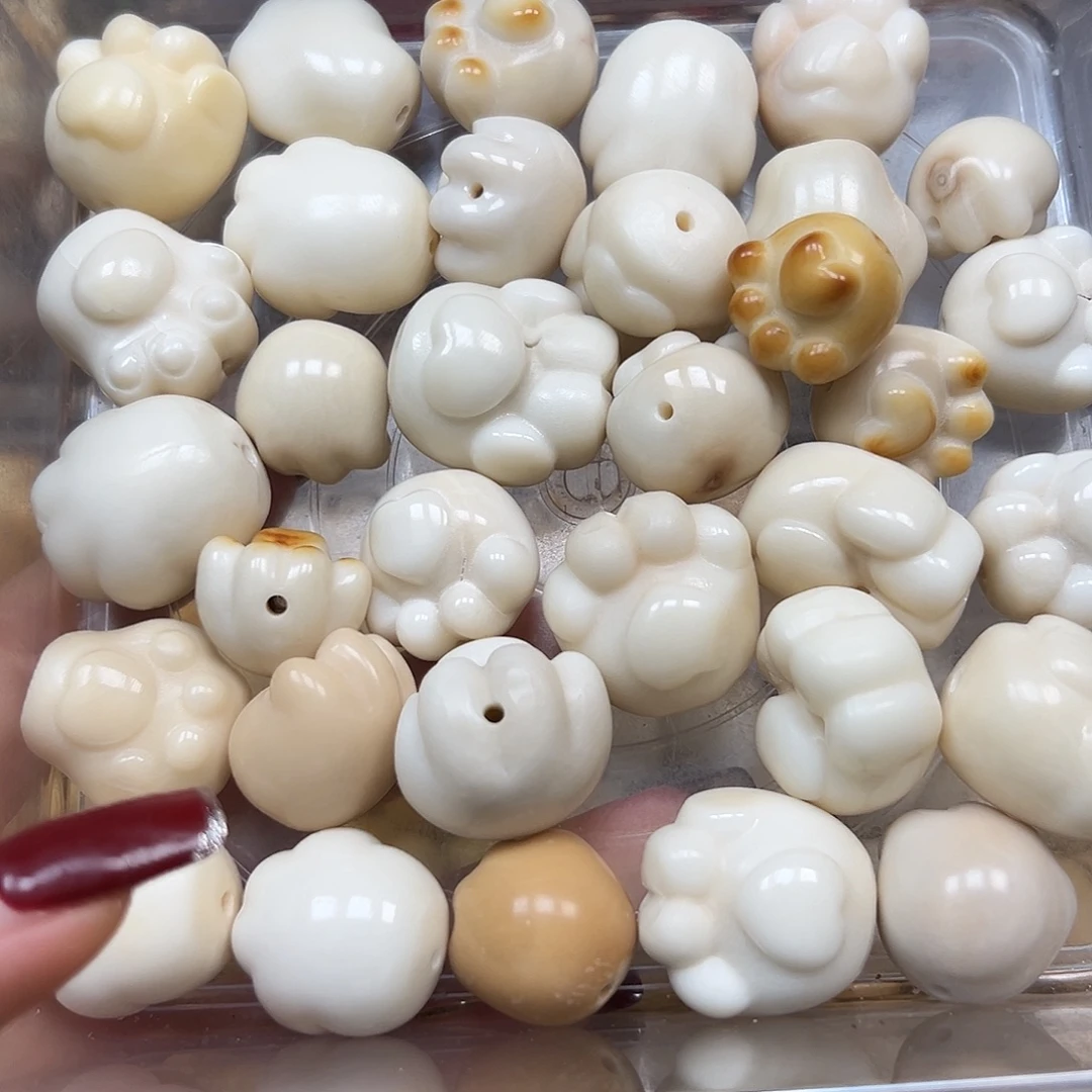 手串菩提根/象牙果瑕疵爪混33颗表面孔道有裂不售后
