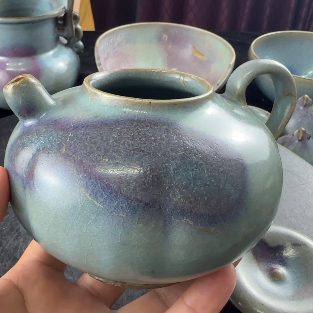展***鹤瓷片禹州窑茶壶全品无瑕疵