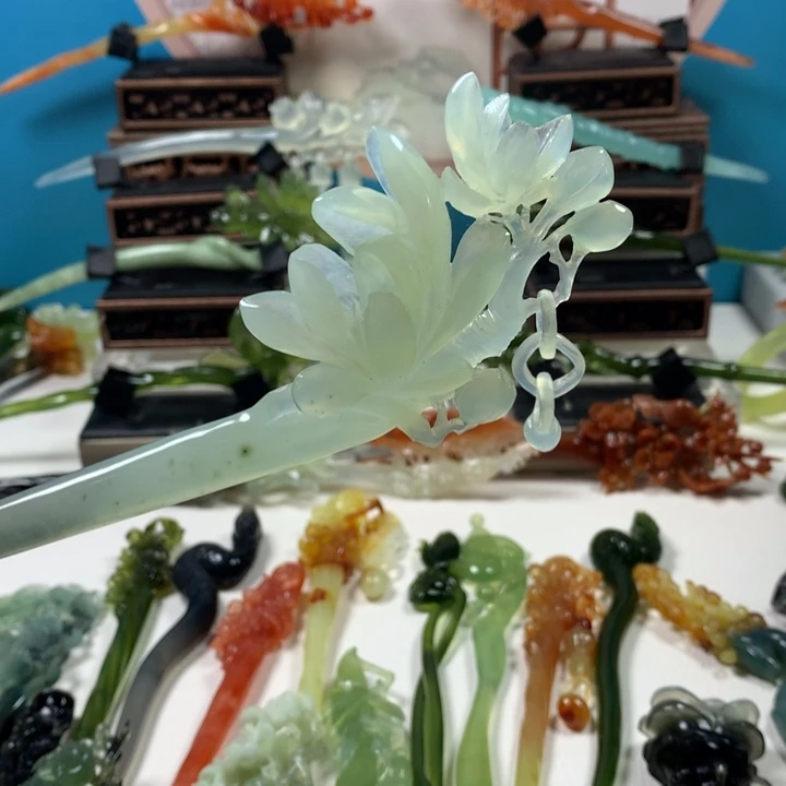 蛇纹石玉未镶嵌发簪