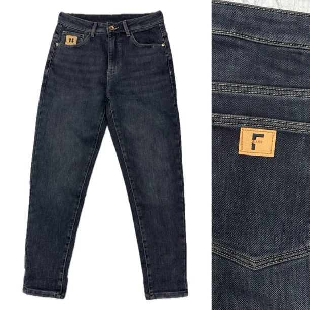 【树邦实体断码清】秋冬新品实体高货休闲F蓝色磨毛百搭牛仔长裤