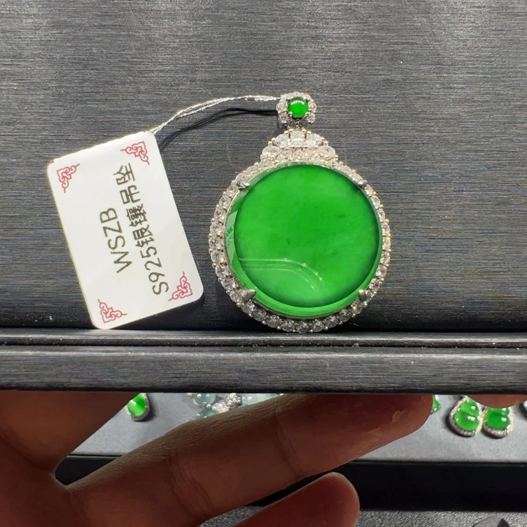 翡翠银S925镶嵌颈饰