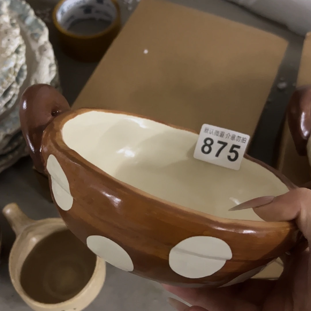 瓷正品波点双耳一个875