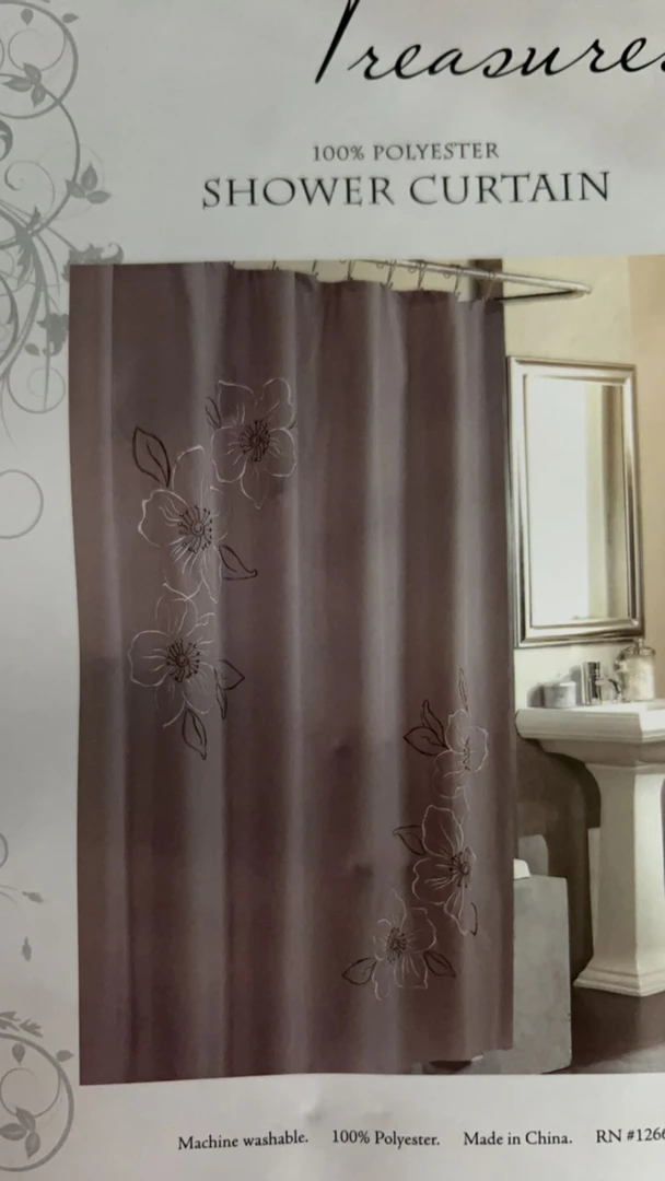 外贸～浴室刺绣窗帘180*180微瑕～A612