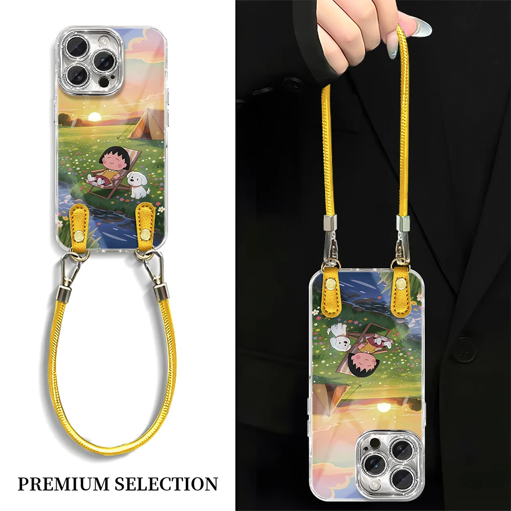 落日小丸子适用VIVO苹果16荣耀OPPO华为P70小米红米手机壳ZX0030