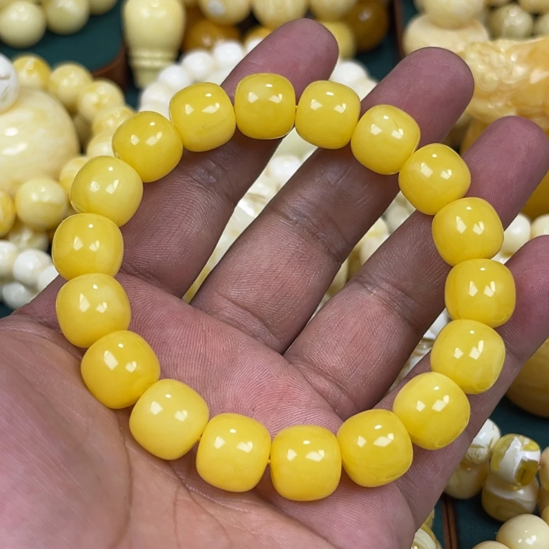 未镶嵌琥珀手链同料焦皮浓蜡12.7mm