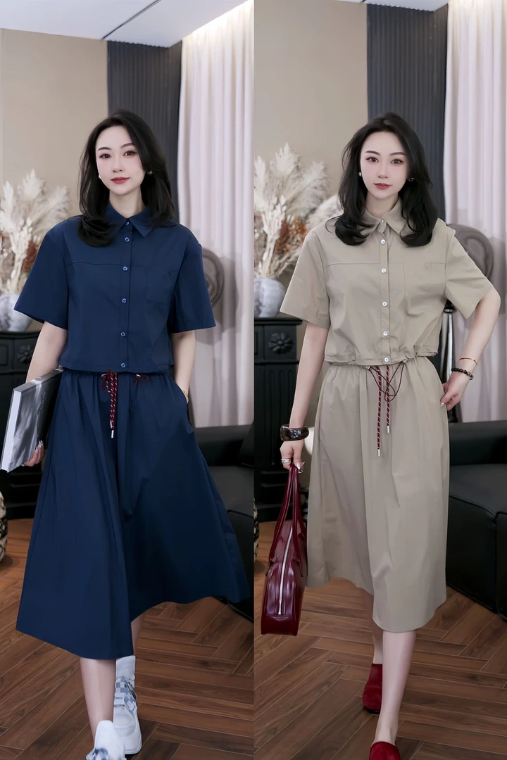 设计师原创夏季时尚简约慵懒舒适百搭通勤气质显瘦套装RE452051/2