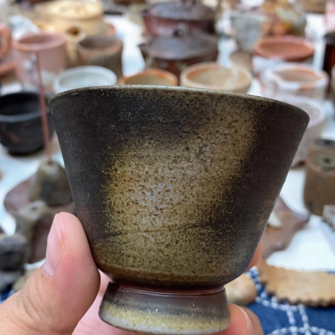 柴烧侘寂粗陶茶具