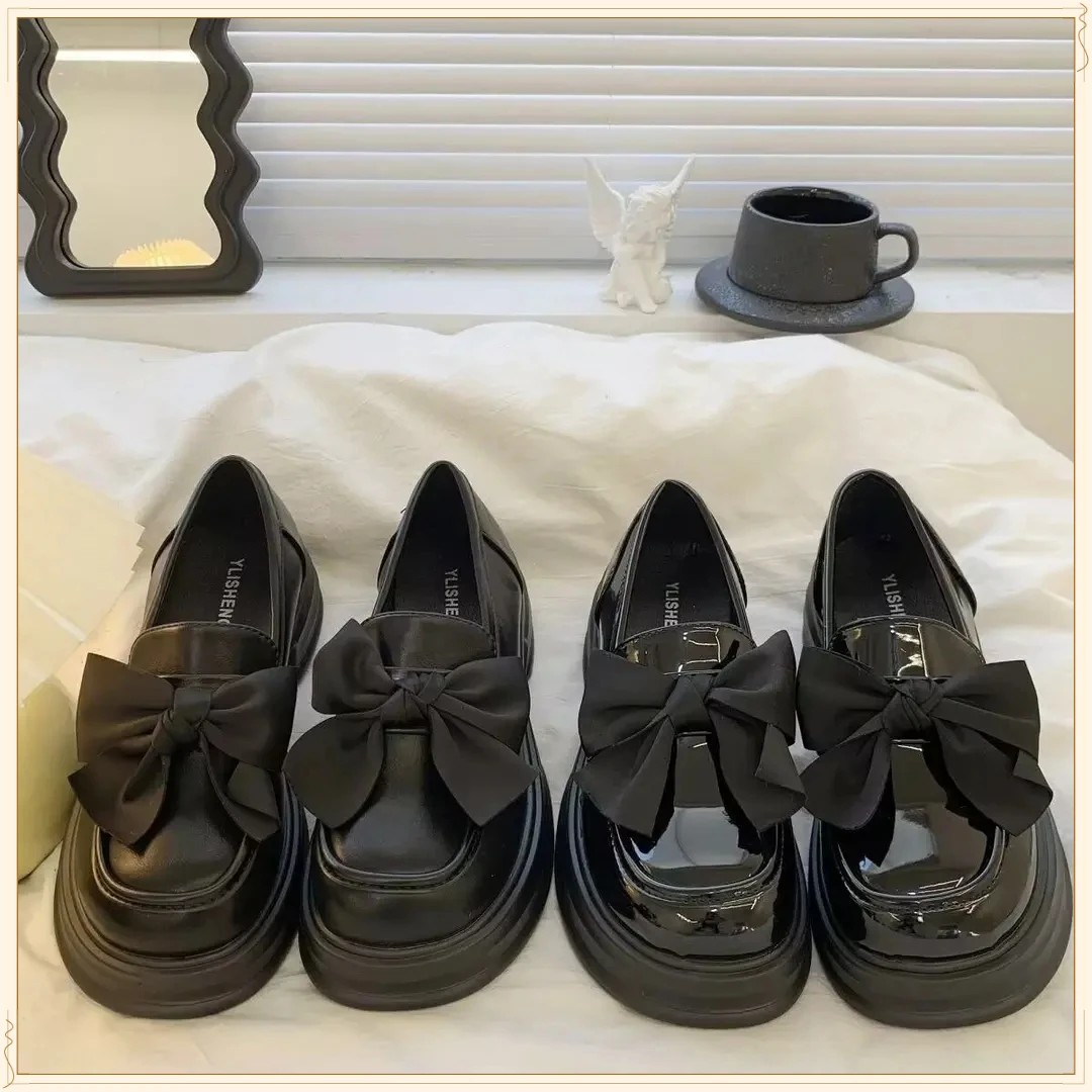 公主风黑色流苏春季XLTX小皮鞋软底演出上学穿的鞋洛丽塔鞋【咪旺】