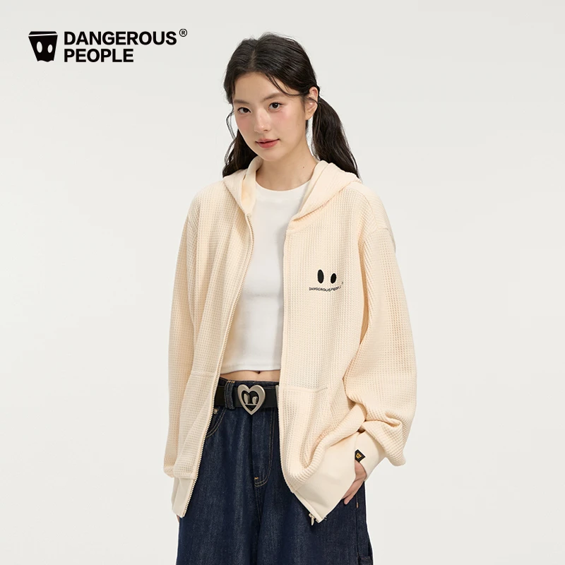 Dangerouspeople薛之谦dsp华夫格小眼睛连帽开衫卫衣落肩宽松外套