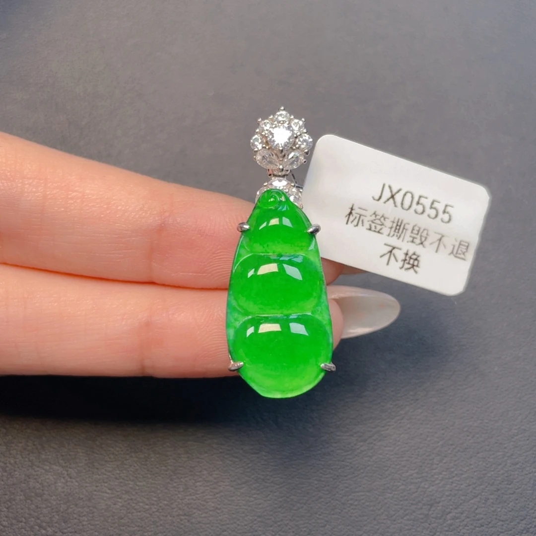 【闪购商品】吊坠(不含链)银S925镶嵌翡翠