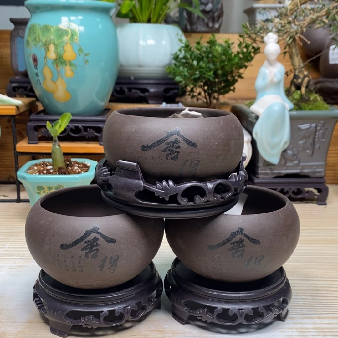 紫砂陶瓷艺术花盆陶瓷