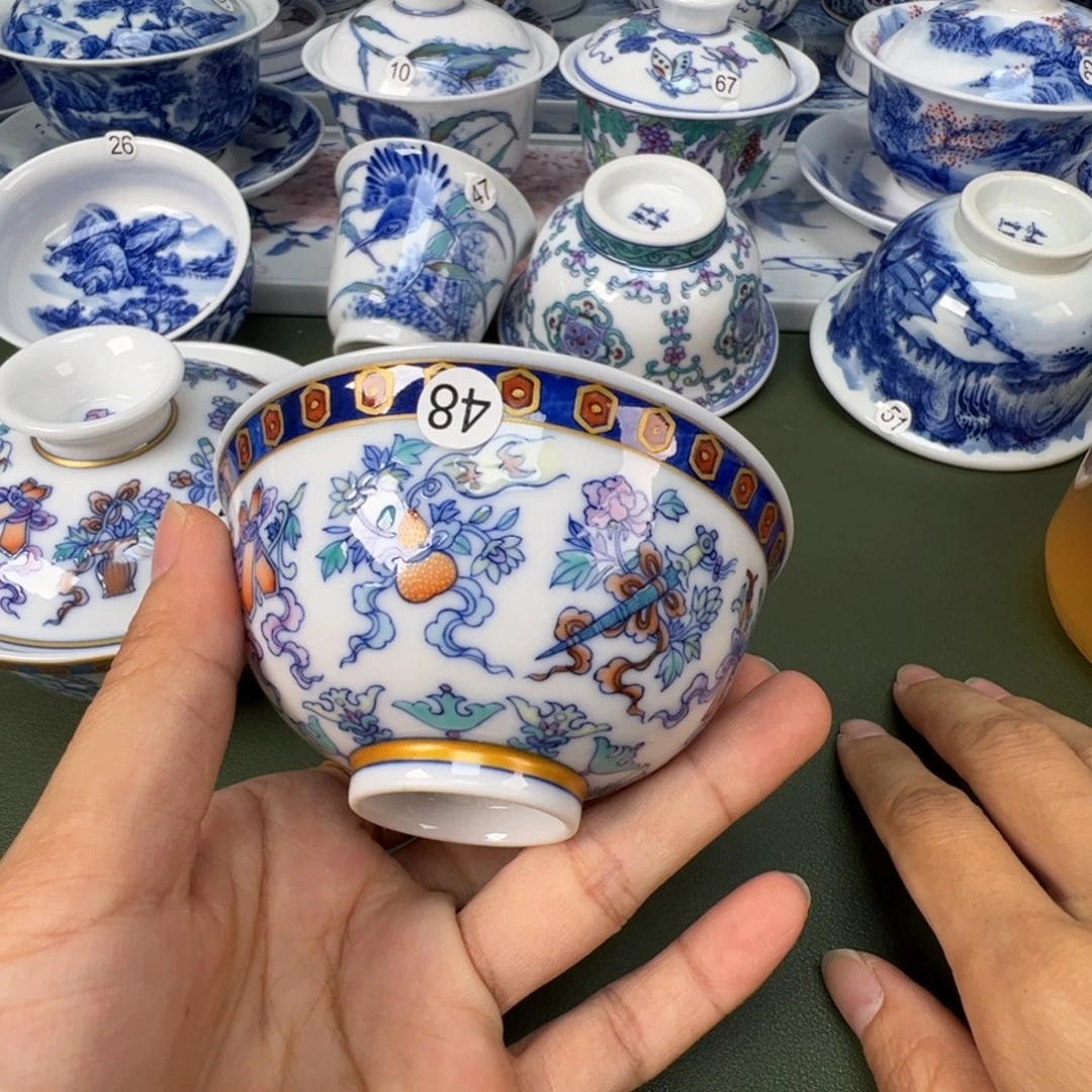 景德镇纯手工纯手绘茶具木木48