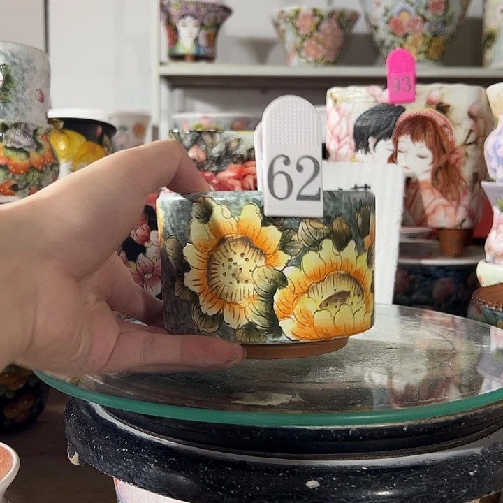 景德镇手绘花盆幸运花盆