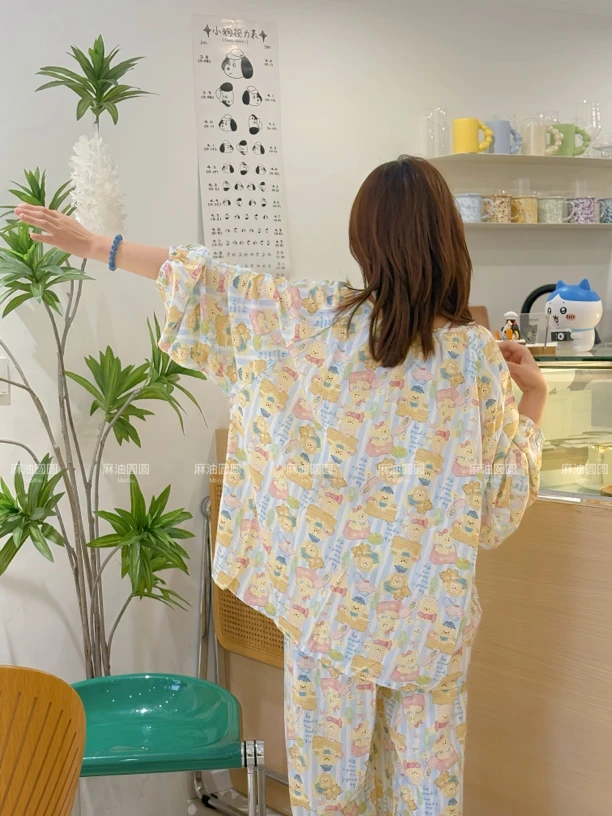 【防凸点合集】25原创棉绸睡衣家居服套装大码人造棉高级感ins国风