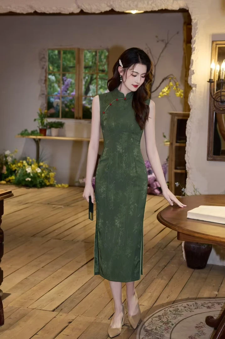 云裳丝语【竹雨】新中式旗袍改良无袖2025新款夏季女气质复古高端