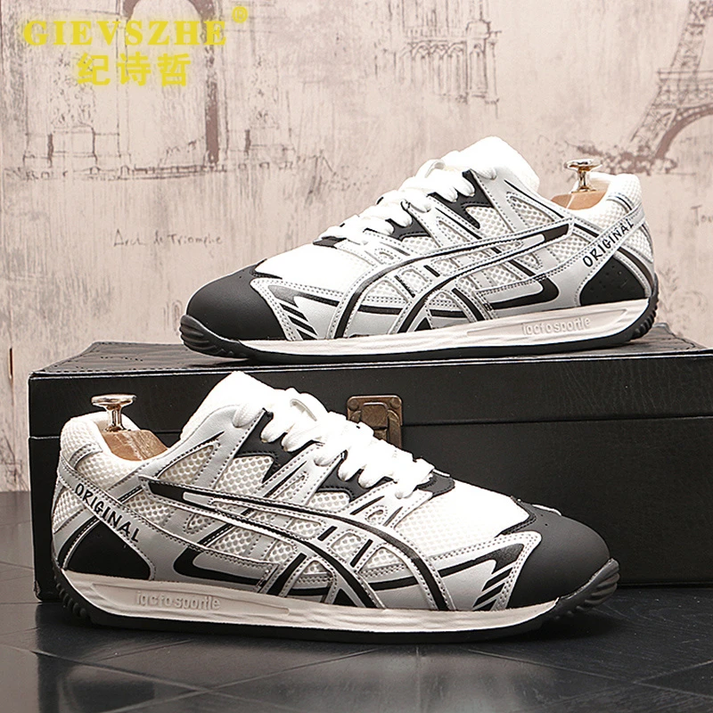 纪诗哲休闲银灰色网面透气登山鞋厚底板鞋舒适百搭德训鞋运动鞋男