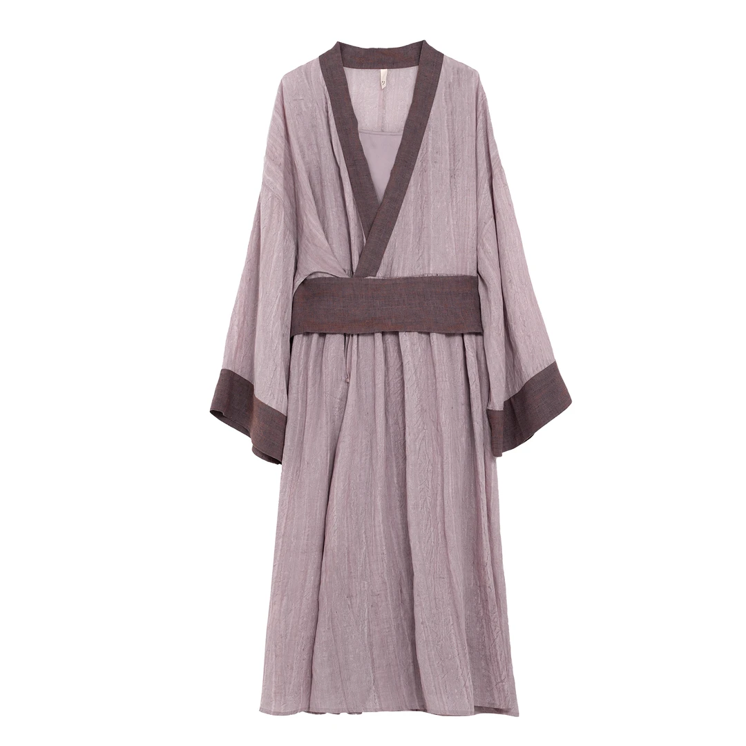 SB3240192578【素白】马乖新中式日常汉服中长款国风设计师连衣裙