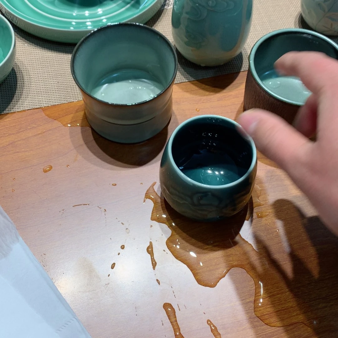 睡****?龙泉青瓷茶具杯子一套