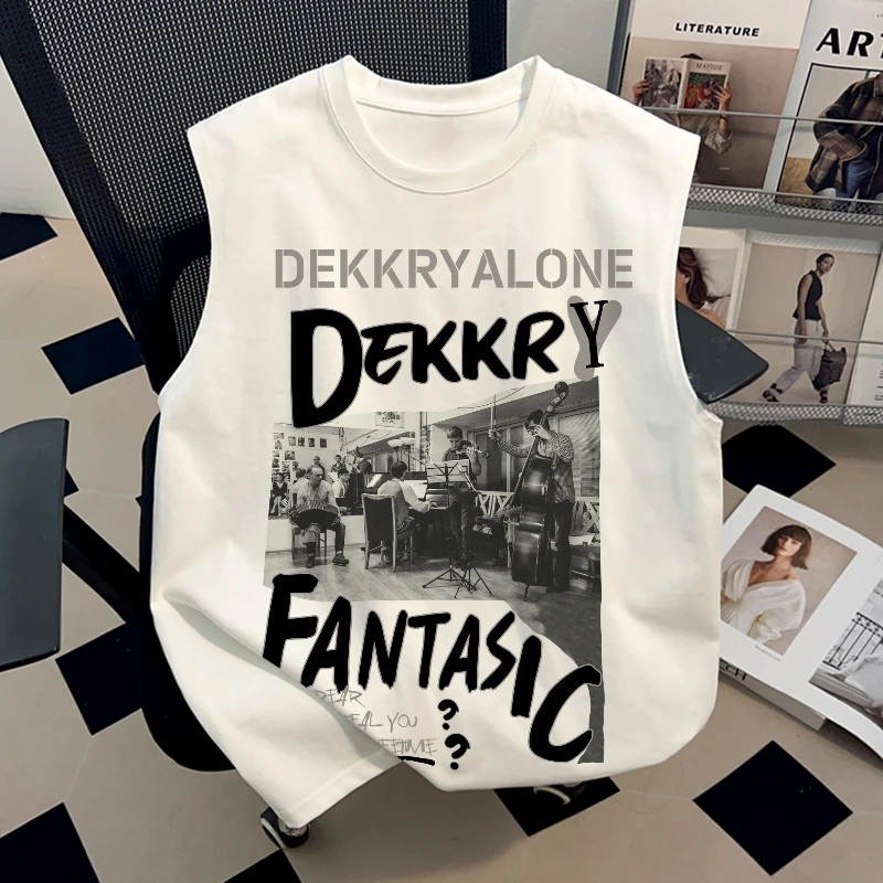 jtrt美式重磅高街个性设计感纯棉T恤背心男女夏季款潮牌无袖上衣