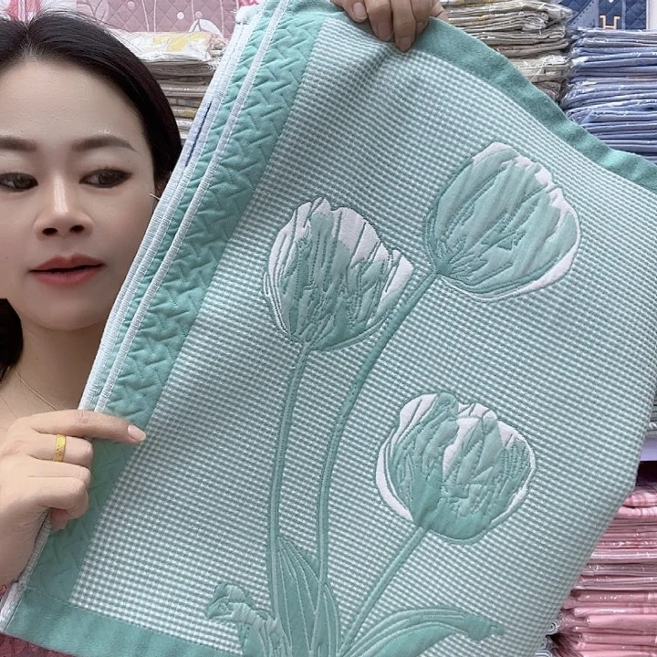 棉郁金香绿色纯棉