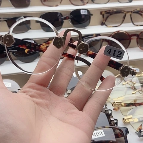 一体款天然水晶石镜