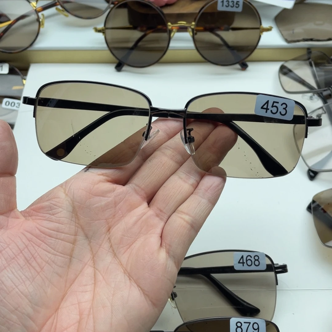 茶水晶半框眼镜 453