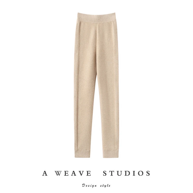 100%纯羊绒厚款女塑形高腰打底裤女款芒果裤秋冬长裤（380g左右）