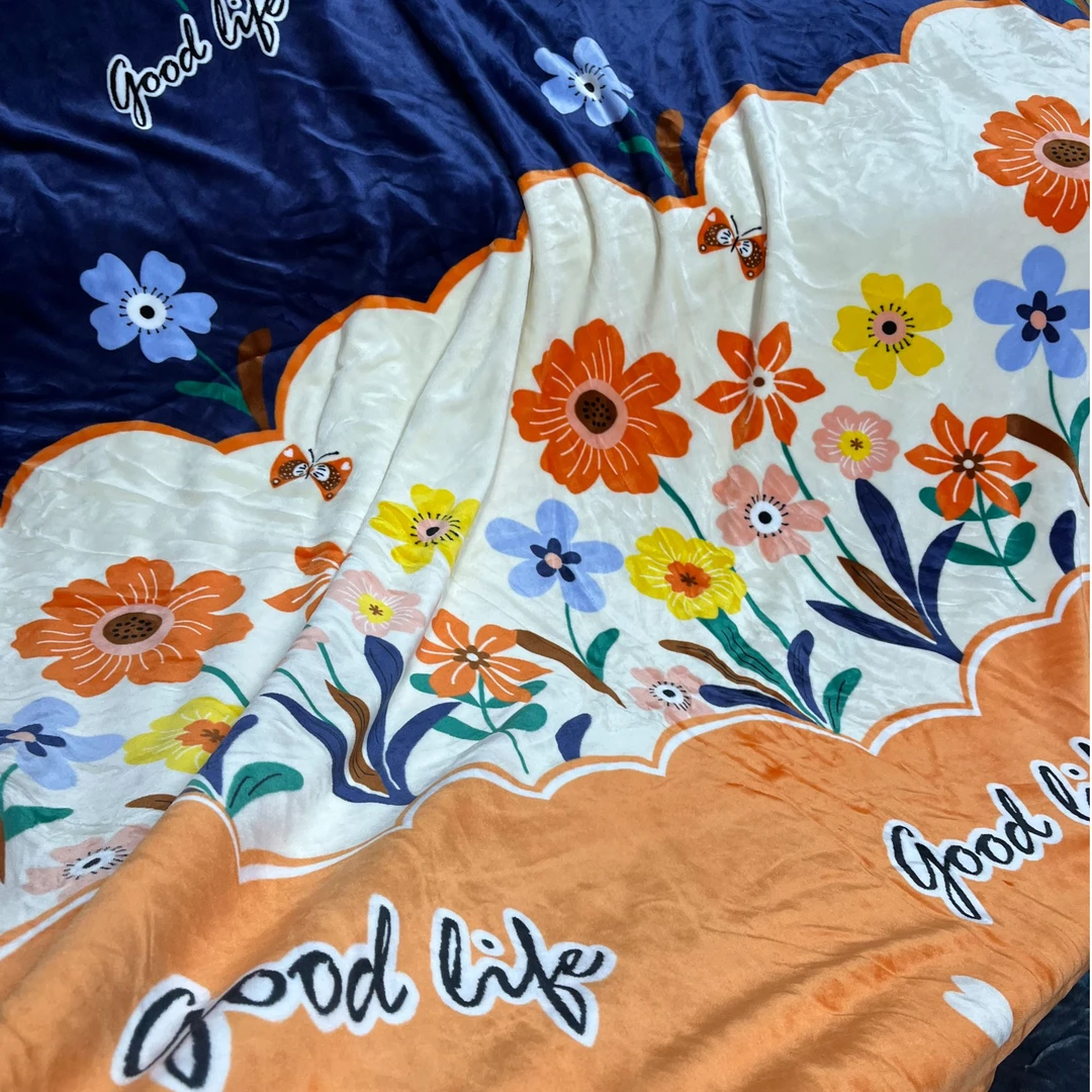 加大花语牛奶绒被套220*240cm保暖绒冬天被罩