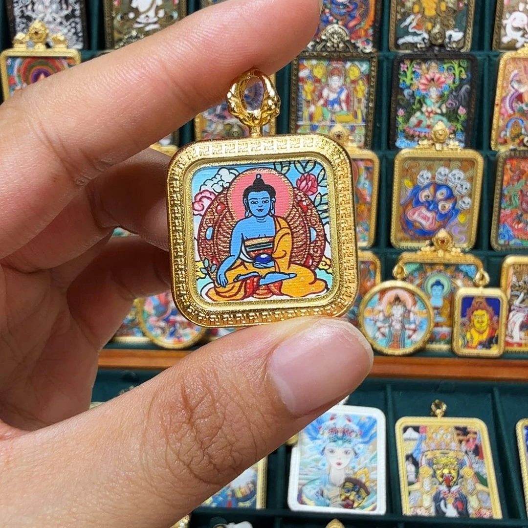 吊坠热贡纯手绘唐卡非遗文化