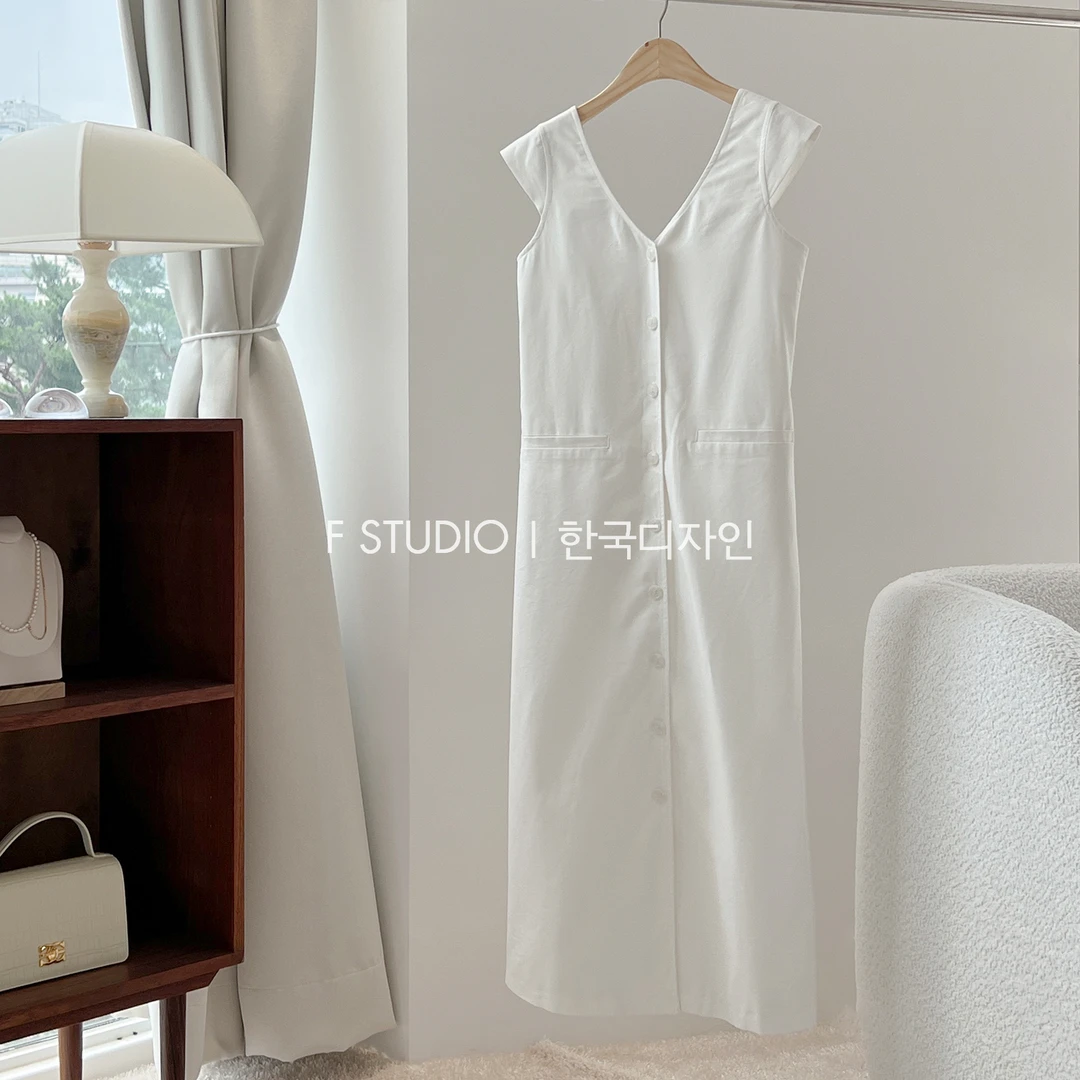 【茉莉留香】V领系带连衣裙FS306L084