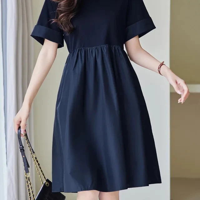 遮肚子减龄梨形身材显瘦精致黑色连衣裙子女  YXGF-BF-23-50589