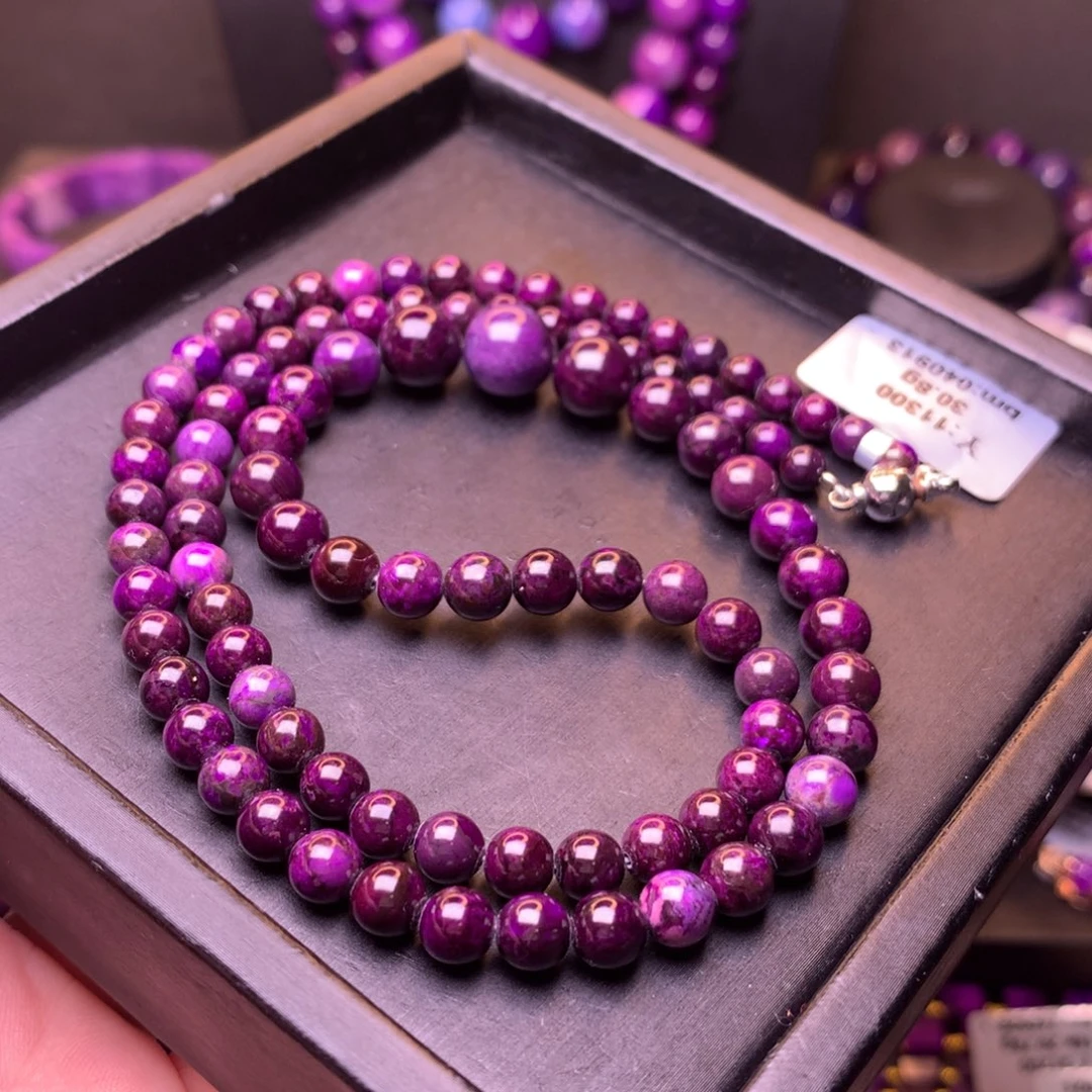 苏纪石（舒俱来）未镶嵌圆珠项链