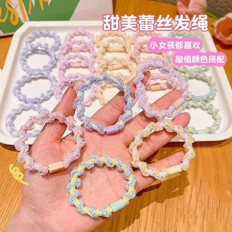 甜美风通用甜美女日韩发绳发圈皮筋小女孩蕾丝简约