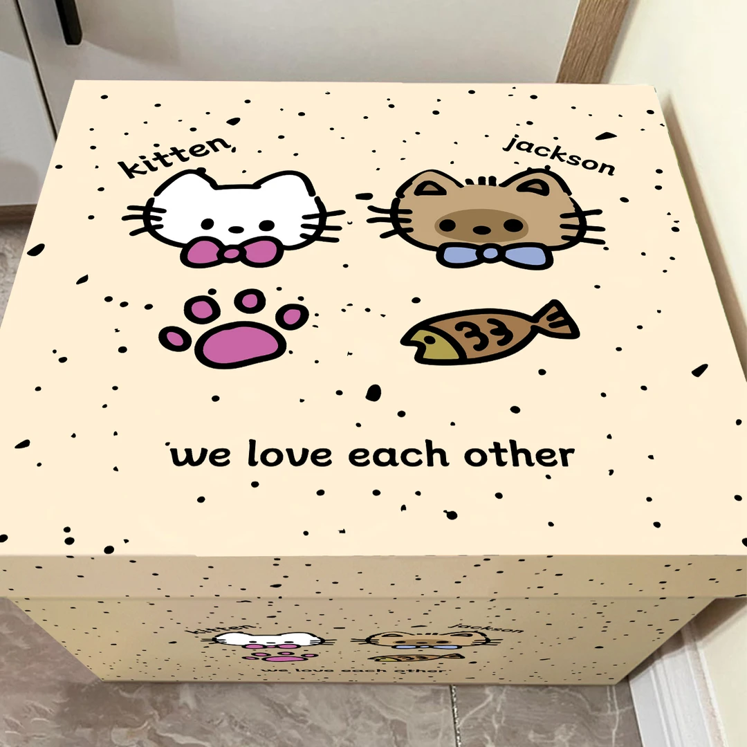 泼墨小猫礼品箱高级感礼物盒空盒子包装盒圣诞礼物礼盒送对象闺蜜