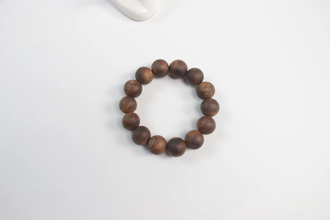 沉香YZ虎斑纹沉浮圆珠单圈手串16mm多样性发一